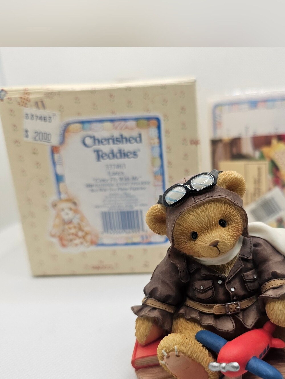 New Cherished Teddies LANCE pilot bear plane toy Figurine fly With Me boy Event